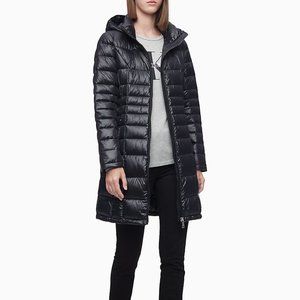 CK Packable Down Hooded Long Puffer Coat